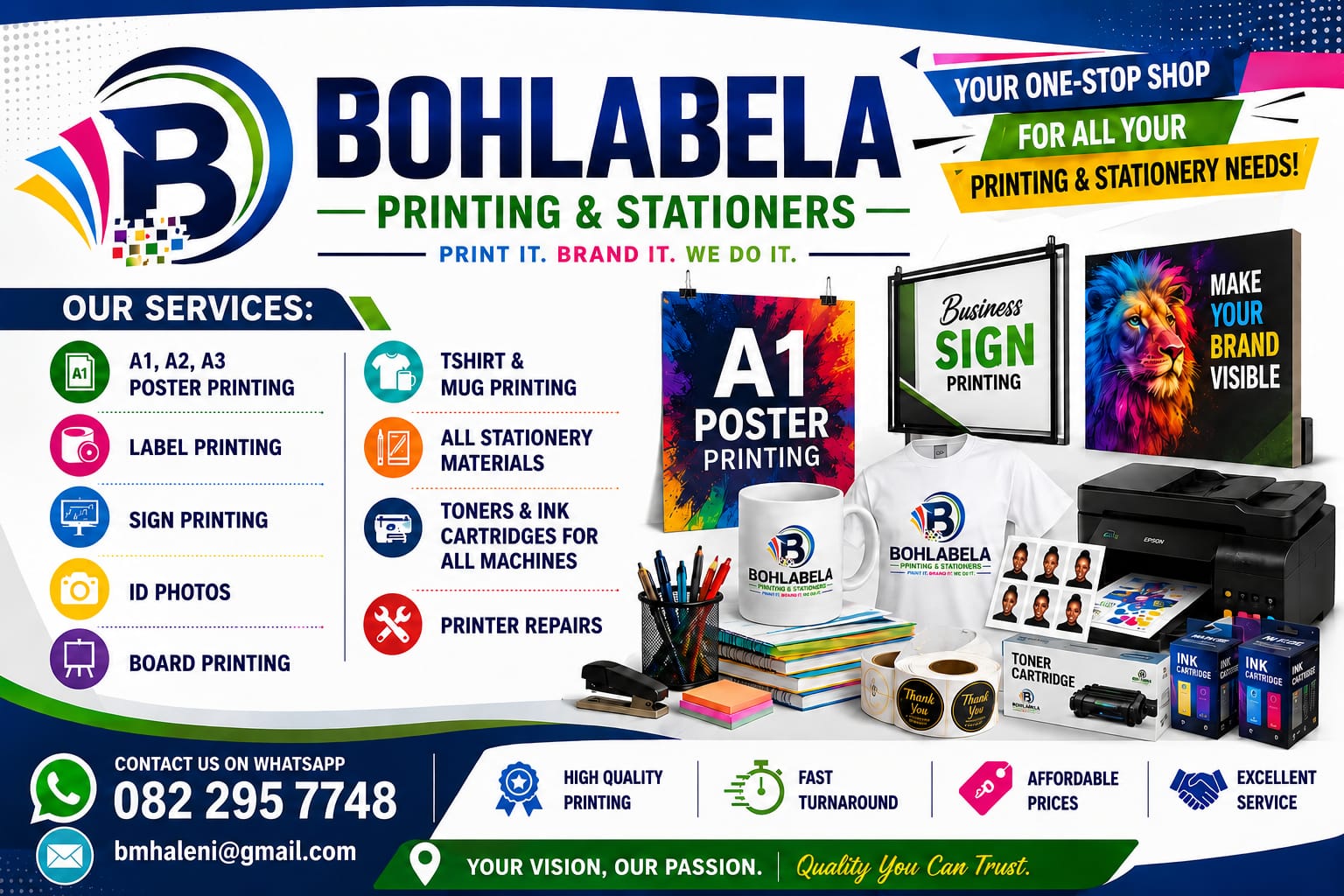 Bohlabela printing and stationery services poster